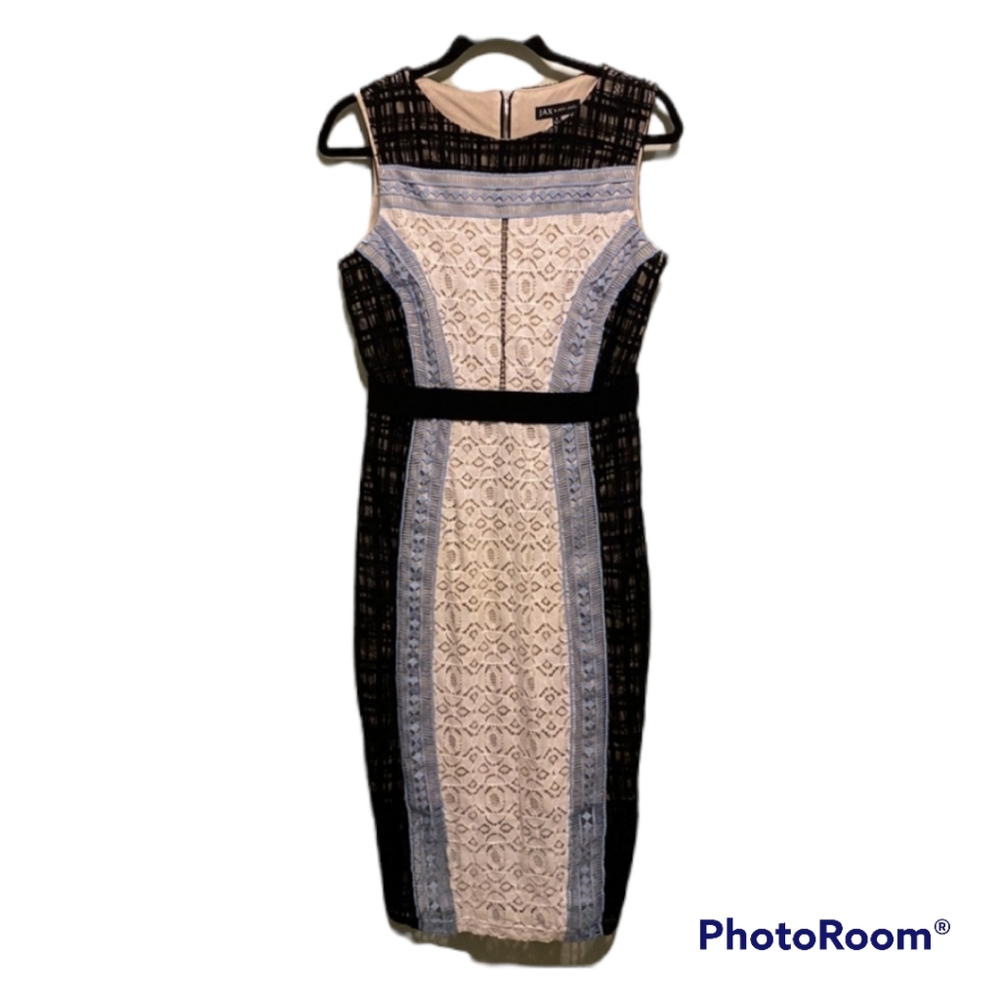 JAX black label Color block Lace Overlay Cocktail dress |8 - Picture 2 of 9